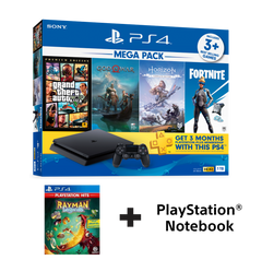 PlayStation®4 MEGA PACK 2 Bundle Pack (1TB) + PS Hits Rayman legend + PS notebook