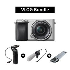 A6400 E-mount Camera with APS-C Sensor (Body with SELP1650 Lens) + ECM-CG60 + GP-VPT1 + Manfrotto Bar Bundle