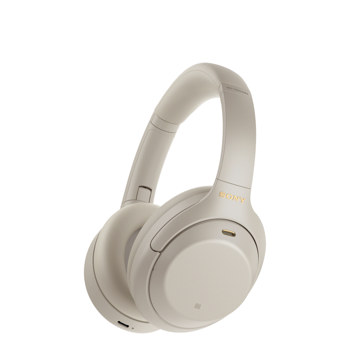 Sony WH-1000XM4 Noise Cancelling Wireless Headphones With Bluetooth Capabilities | Side View Image | Beige Color